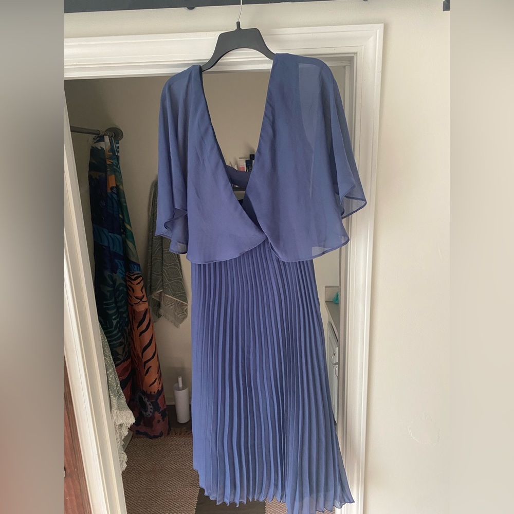 ASOS dusty blue midi length dress